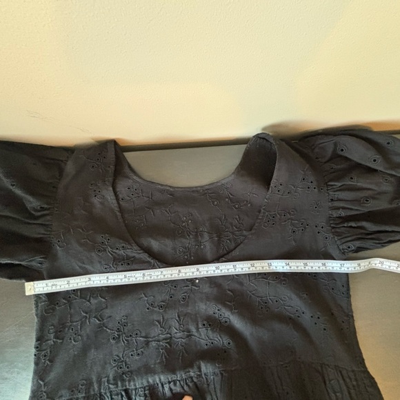 Aritzia Sunday Best Oregold Black Eyelet Cotton Linen Dress XXS - Picture 10 of 15